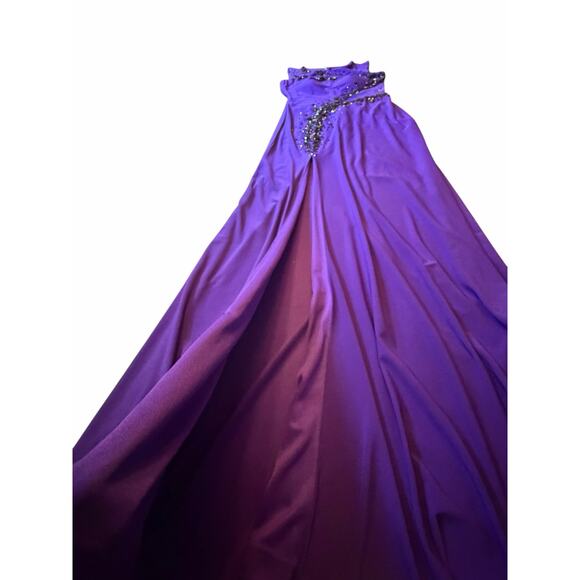 NWT Madison James Purple Black Gown - Size 8 - Picture 14 of 16